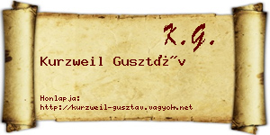 Kurzweil Gusztáv névjegykártya